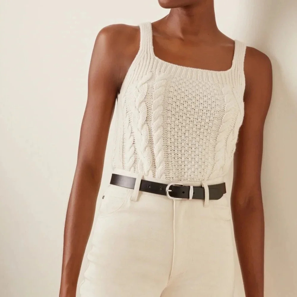 EUC NILI LOTAN Solange Cable-Knit Cashmere
Tank Size Small